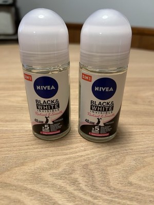 2 Pack Nivea 72H Black and White Invisible Roll On Anti Perspirant Brand New 