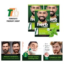 Herb For Men Mustache  Beard Dye Nature Black, 3 Pack, PPD-Free Ammonia-Free...