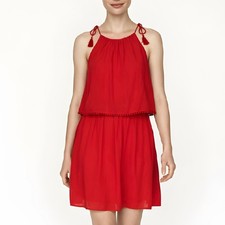 Robe de cocktail rouge ONLY, robe de soirée décontractée, tenue de vacances...