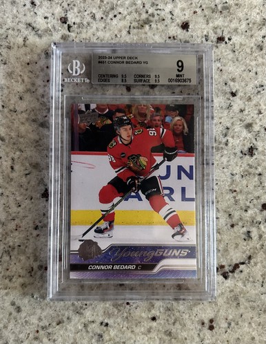 2023 UPPER DECK #451 CONNOR BEDARD YOUNG GUNS RC ROOKIE BGS 9 [3x9.5, 8.5] 🔥🔥