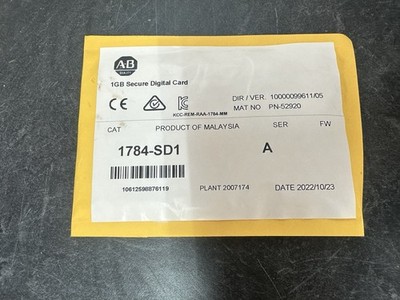 (NEW SEALED) Allen Bradley 1784-SD1  |  1GB Secure Digital Memory Card