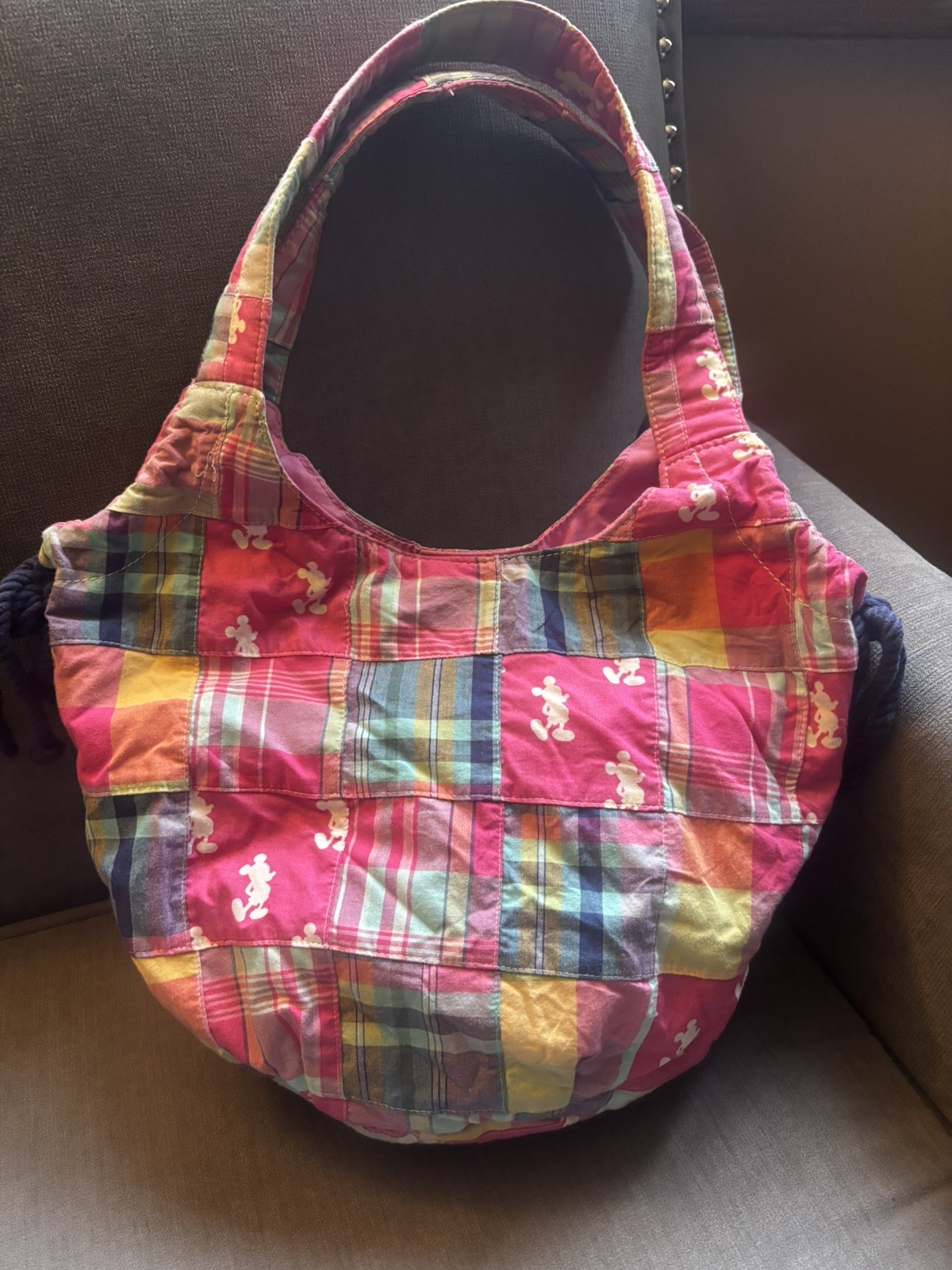 Disney Parks Madras Patchwork Mickey Mouse Hobo B… - image 8