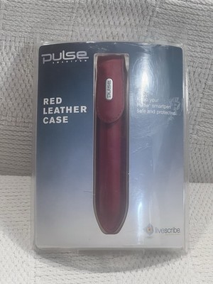 Livescribe Pulse Smartpen Red Leather Case - Genuine Full Grain Leather Pouch