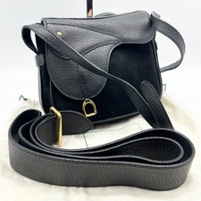 Gucci Horsebit 2way Shoulder bag Black Suede Leather Waist bag Y2K Vintage Auth