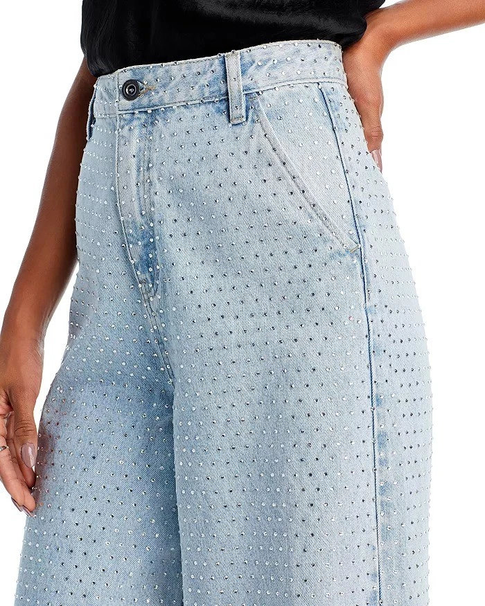 Self-Portrait BLUE Women's Rhinestone Jeans, US 32 - Изображение 3 из 4