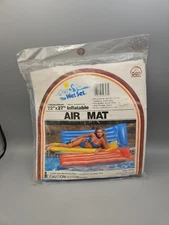 Vintage NOS The Wet Set Inflatable Vinyl Air Mat Pool Float 72" x 27"