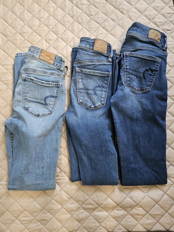 American Eagle Jeans Lot of 3 Women's Size 0 Super Stretch