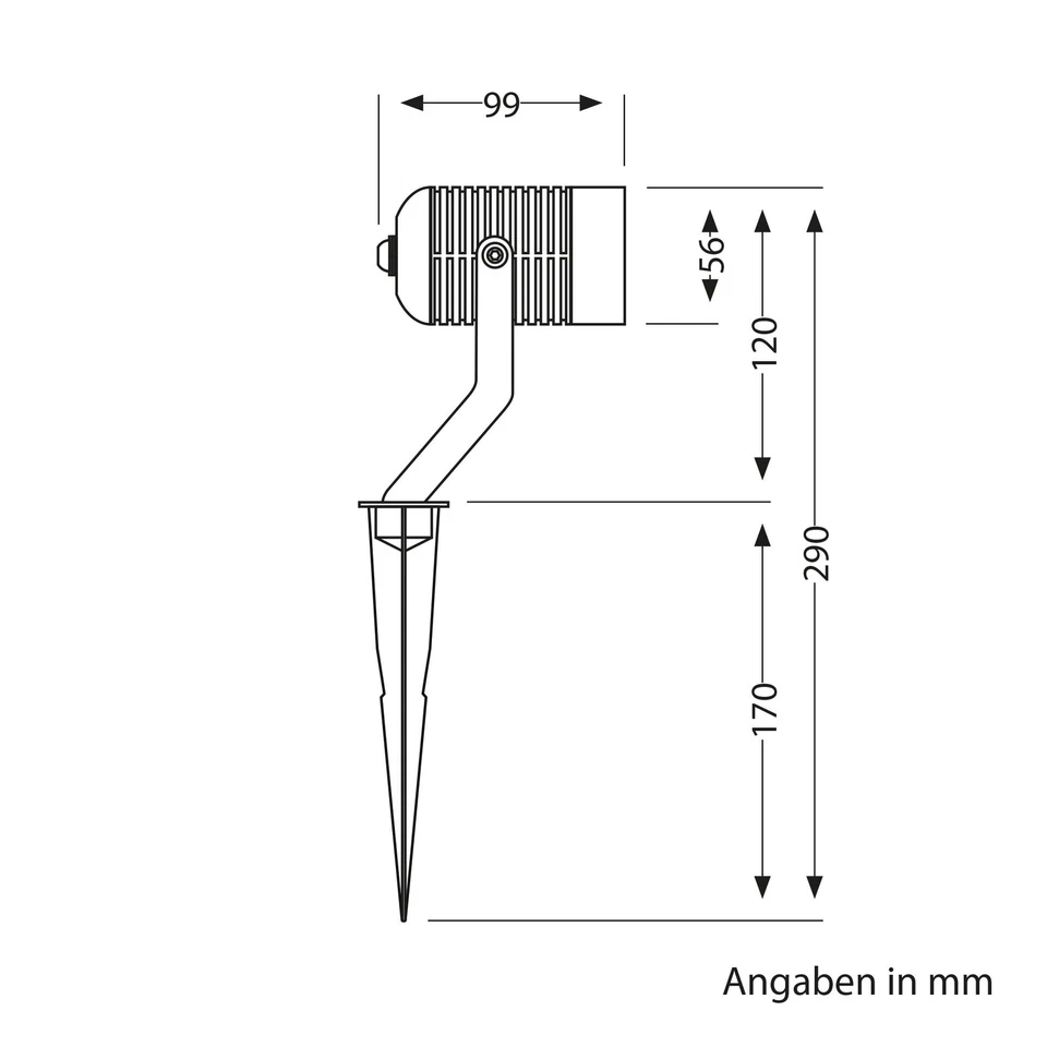 Gartenstrahler SHINGA mit Erdspieß für außen, IP65, Stecker, schwarz, 1x GU10 - Bild 4 von 4
