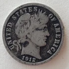 1912 Barber 10c Dime VG/F Very Good / Fine Silver US Coin