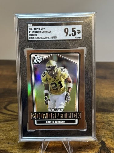 2007 Topps Calvin Johnson #132 Chrome Bronze Refractor /250 (RC) SGC 9.5