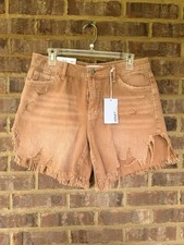 NEW VERVET Shorts Women s Medium Dusty Rose Distressed Cut Off Denim 100 Cotton