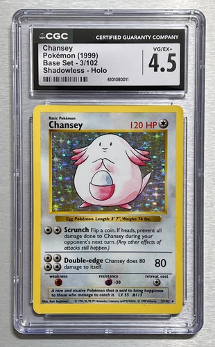 Chansey (Shadowless) graded CGC 4.5 for sale on eBay
