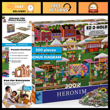 300 Large Piece Puzzle - Heronim Collection, Farmer's Market Scene, Fun Family A