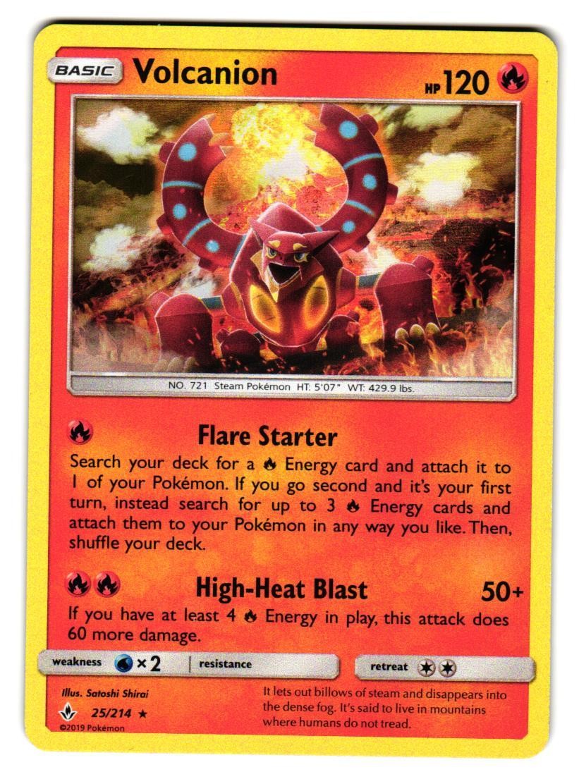 Volcanion 25/214 Holo Rare Unbroken Bonds Pokemon Lightly Played