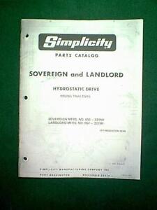 SIMPLICITY SOVEREIGN 655 3314H & LANDLORD 657 3310H HYDROSTATIC PARTS