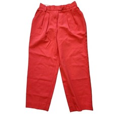 Vintage 80s Escada Pink Pants Slacks Size S Pleated Straight Leg