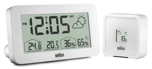 Stazione meteo radio Braun BC13WP-DCF, bianco, sveglia design nuova + imballo originale, 67605 - Foto 1 di 8