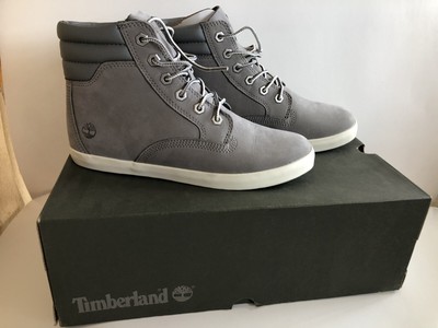 Womens Timberland Dausette Gray Leather Hi Top Shoes Sneakers Size 8.5 GUC