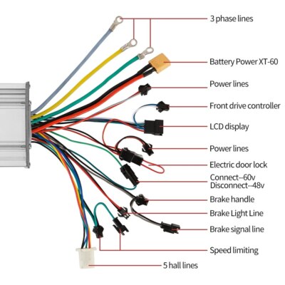 Display LCD Per Controller Ebike 48V 60V 72V: Pannello Di Controllo Con Interfaccia 6 Pin Per Bici Elettrica E Scooter