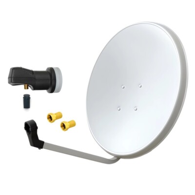 60 cm Sat Anlage Single LNB 1 Teilnehmer Digital Schüssel Antenne Spiegel 4K HD