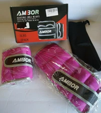 Ambor 3lb Ankle Weights Pink Neoprene Adjustable 2-Pack