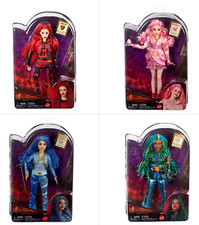 DISNEY DESCENDANTS RISE OF RED: SET OF ALL 4 DOLLS - FAST SHIP