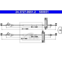 ATE Handbremsseil Bremsseil Hinten Passend FüR Ford Focus Turnier DNW DAW DBW