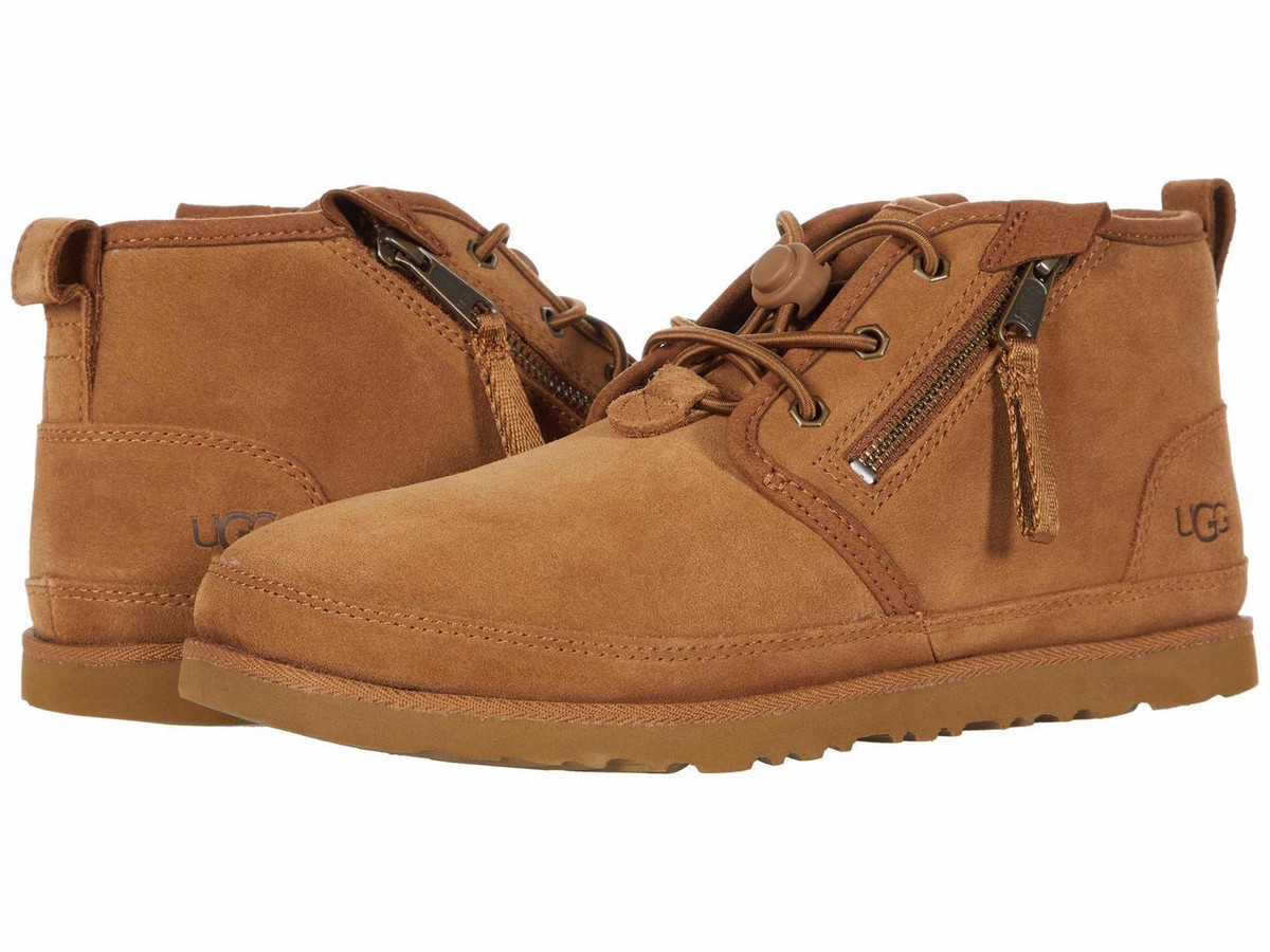 UGG Neumel Dual Zip II Suede Leather Boots Chestnut Mens 