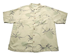 Tommy Bahama Vintage 90s Washable silk Pineapple Hawaiian Shirt Men's XL Yellow
