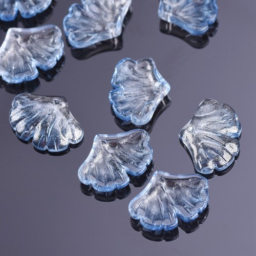 10pcs 20x15mm Ginkgo Leaf Petal Foil Lampwork Glass Loose Pendants Beads Lot - Picture 12 of 23