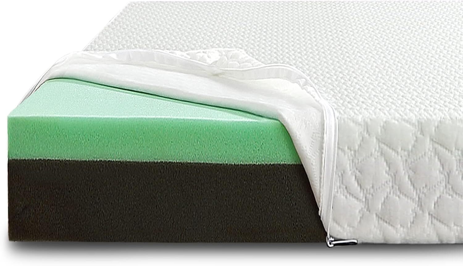 Mattress Topper King, 4 Inch Dual Layer Memory Foam White-image