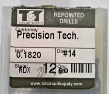 TCT REPOINTED DRILLS RDX 14 0.1820" DIA 0.472" FLUTE LOT OF 34 