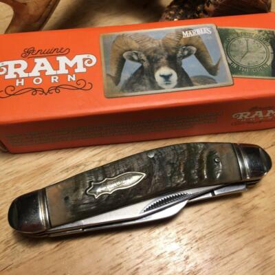 Marbles Rams Horn Stockman 3 3/4'' Pocket Knife MR359