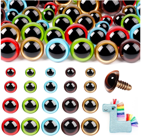 160PCS Animal Puppet Craft 10mm-18mm Plastic Safety Eyes for DIY Bear Doll Lot