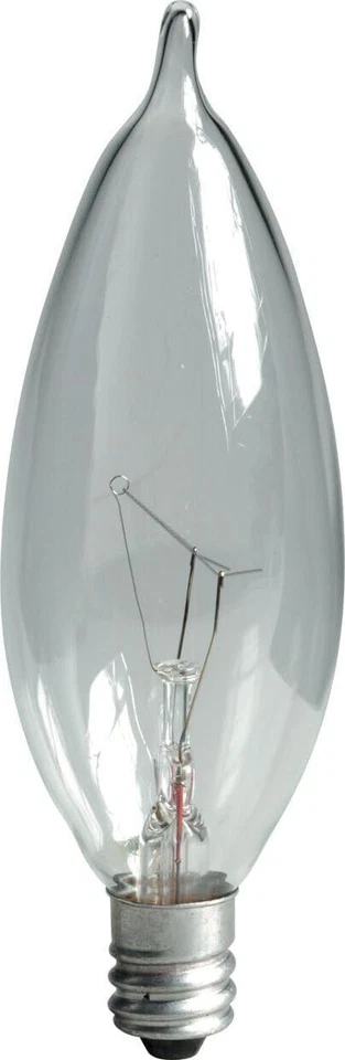GE 48396 2 Pack Crystal Clear Bent Tip 15 Watt Decorative Candelabra Light Bulbs - Image 3 of 4