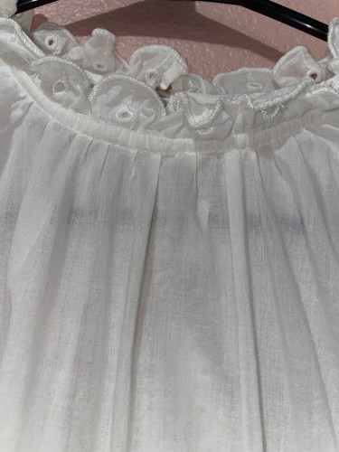 Anthropologie Appliqué Flower Embellished White Blouse size XS High Neck Fairy - Picture 7 of 11