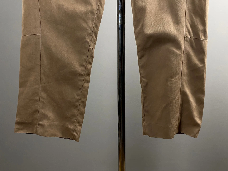 Pantalones Anchos Relajados Marni Mujer Beige Marrón Elástico Algodón Seda Talla 42 L Foto 2 de 4