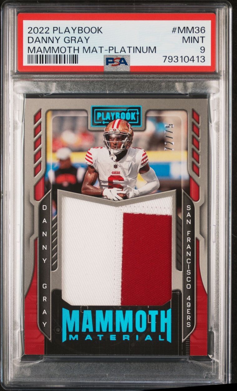 Danny Gray Panini Playbook Mammoth Material #MM36 Platinum