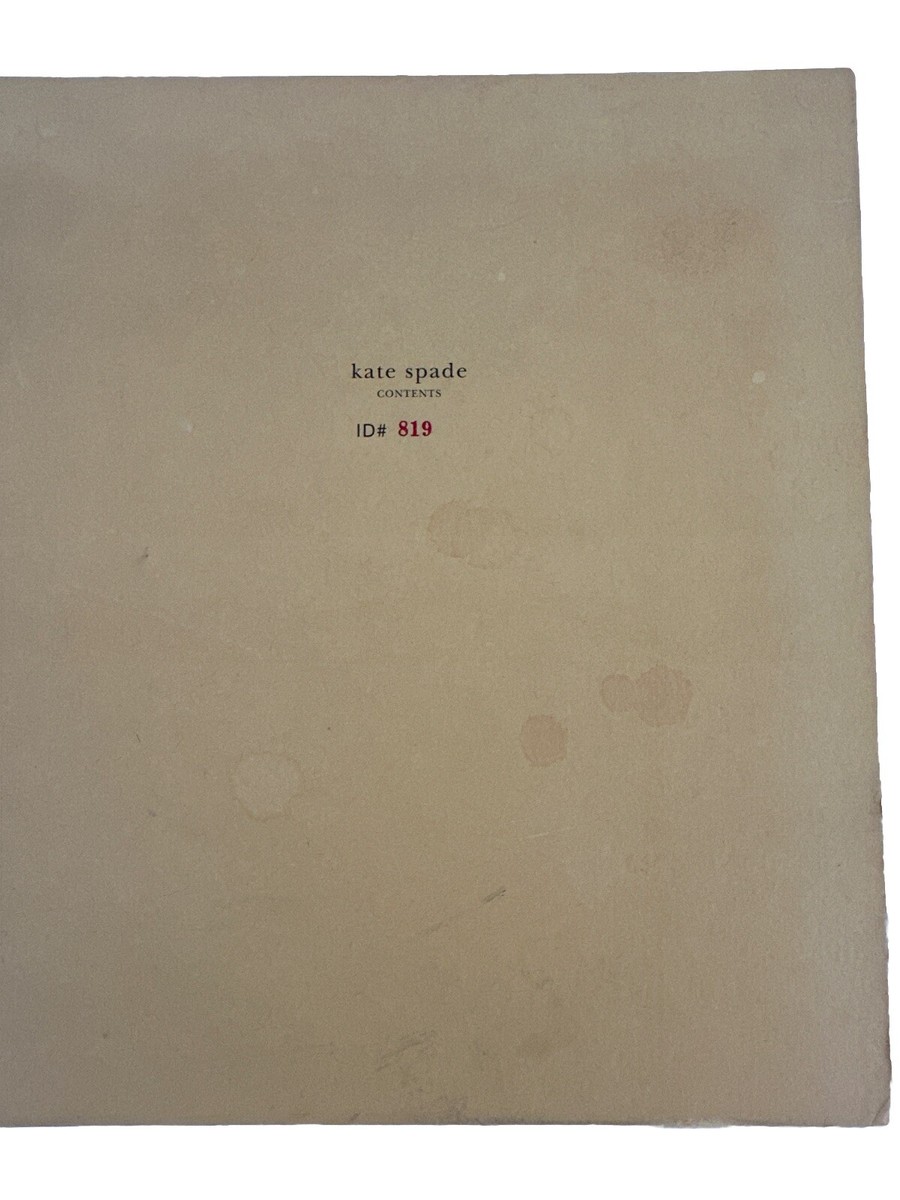 Kate Spade Contents Hardcover Book #819 w/Felt Bag, Signed