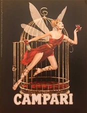 2005 Woman Fairy with Campari Bottle Flying Out of Cage photo vintage print ad