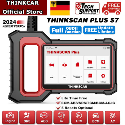 ThinkScan Plus S7 KFZ Profi OBD2 Diagnosegerät Auto Scanner 5 Reset ABS SRS ECM