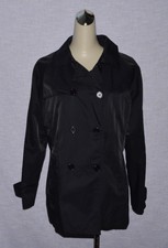 Cote Femme Size 12 L Large Black Double Breasted Jacket Coat