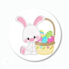 Easter Bunny Favors Scrapbook Stickers Envelope Seals Happy Easter Eggs Basket