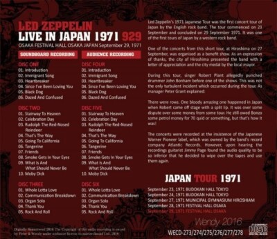洋楽 LED ZEPPELIN LIVE IN JAPAN 1971 929 6CD LED ZEPPELIN / LIVE IN JAPAN 1971 929【6CD】 | eBay