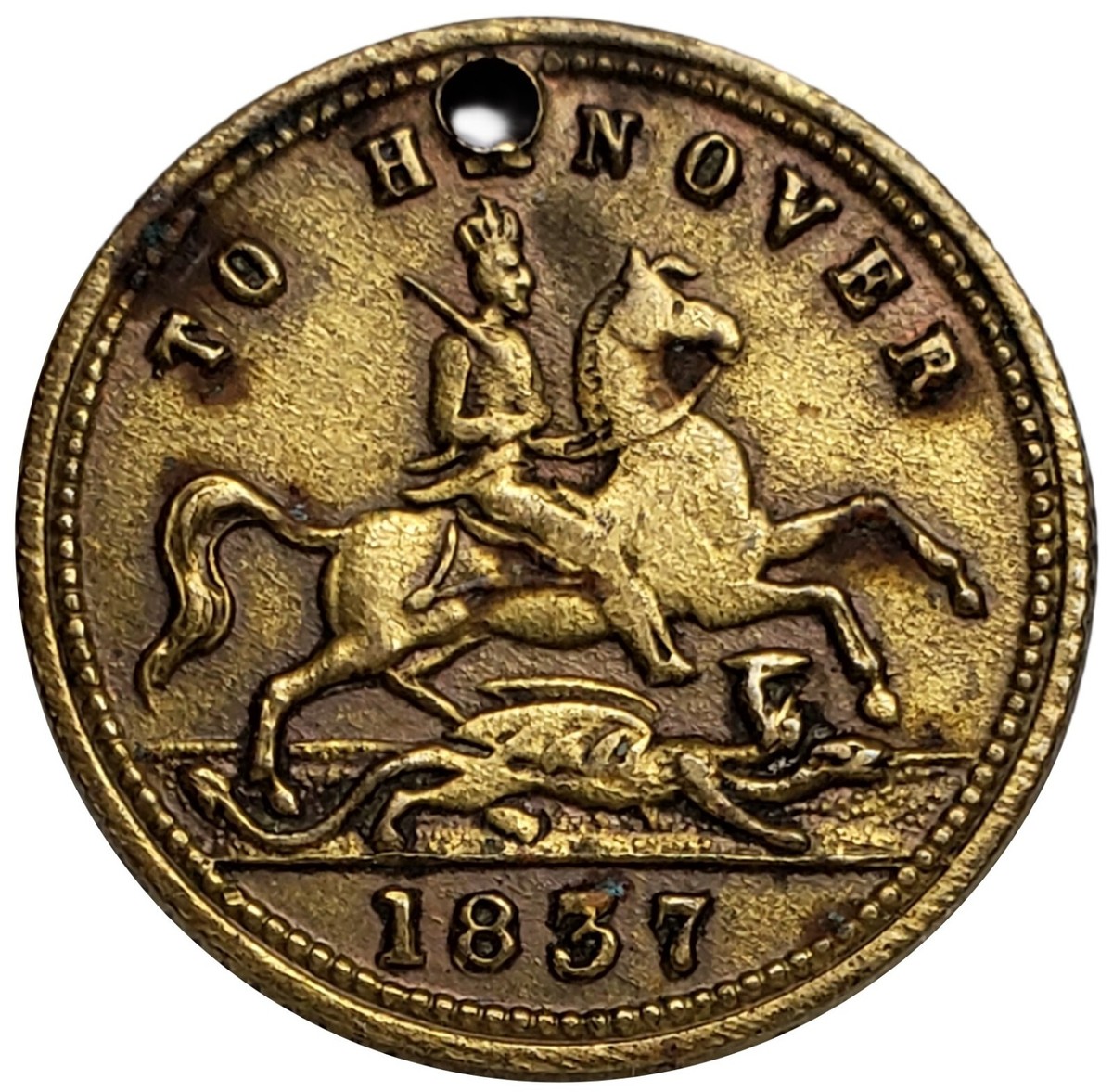 1837 Great Britain UK QUEEN VICTORIA REGINA TO HANOVER Token