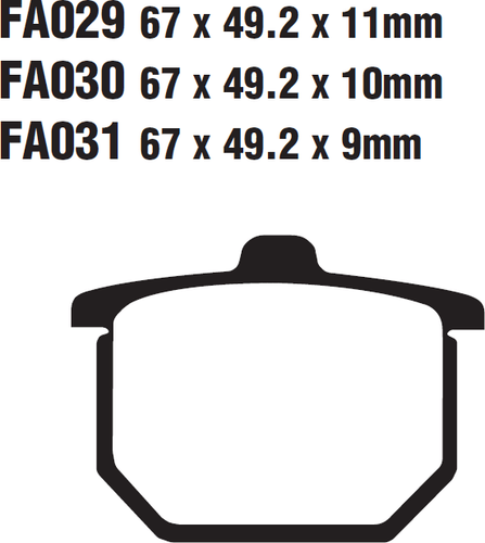 EBC/FA029 Brake Pads (Front) for Honda CX500 CA/CB/Z/A/B 1979-1981, GL1000 G/W - Picture 2 of 2