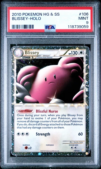 2010 POKEMON HEARTGOLD & SOULSILVER #106 BLISSEY-HOLO PSA 9