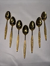 Vintage VIP 24k Gold Plated tablespoons, Set of 7