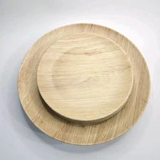 Tommy Bahama 8 Pc Melamine Faux Wood Grain 4 Dinner / 4 Salad Plates