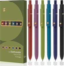 Colored Pens, 6 Pack Colorful Gel Pens, Quick-Dry 0.7Mm Medium Point for Journal